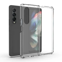transparent case for samsung galaxy z fold 3 2 reinforced corners shockproof soft bumper tpu back cover for galaxy z fold3 2 5g