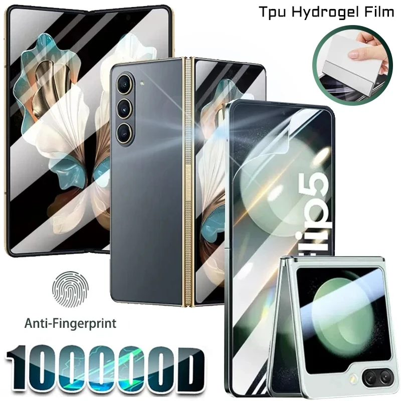 Фото Алмазная Гидрогелевая пленка из ТПУ для Samsung Galaxy Z Fold 6 5 4 3 2, защита от масляных пятен, защита экрана, передняя и задняя пленка P6, флип-чехол для 6 дюймов №1