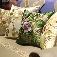 new chinese embroidered sofa big pillow with core head of bed back of back office pillow cover waist pillow cover