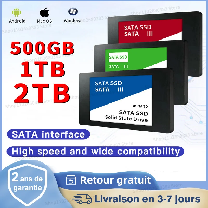 

Portable SSD 2TB 2.5Inch 4TB Sata Hard Drive For Laptop Micro Computer Desktop 1TB Internal Solid State Hard Disk ipod classic