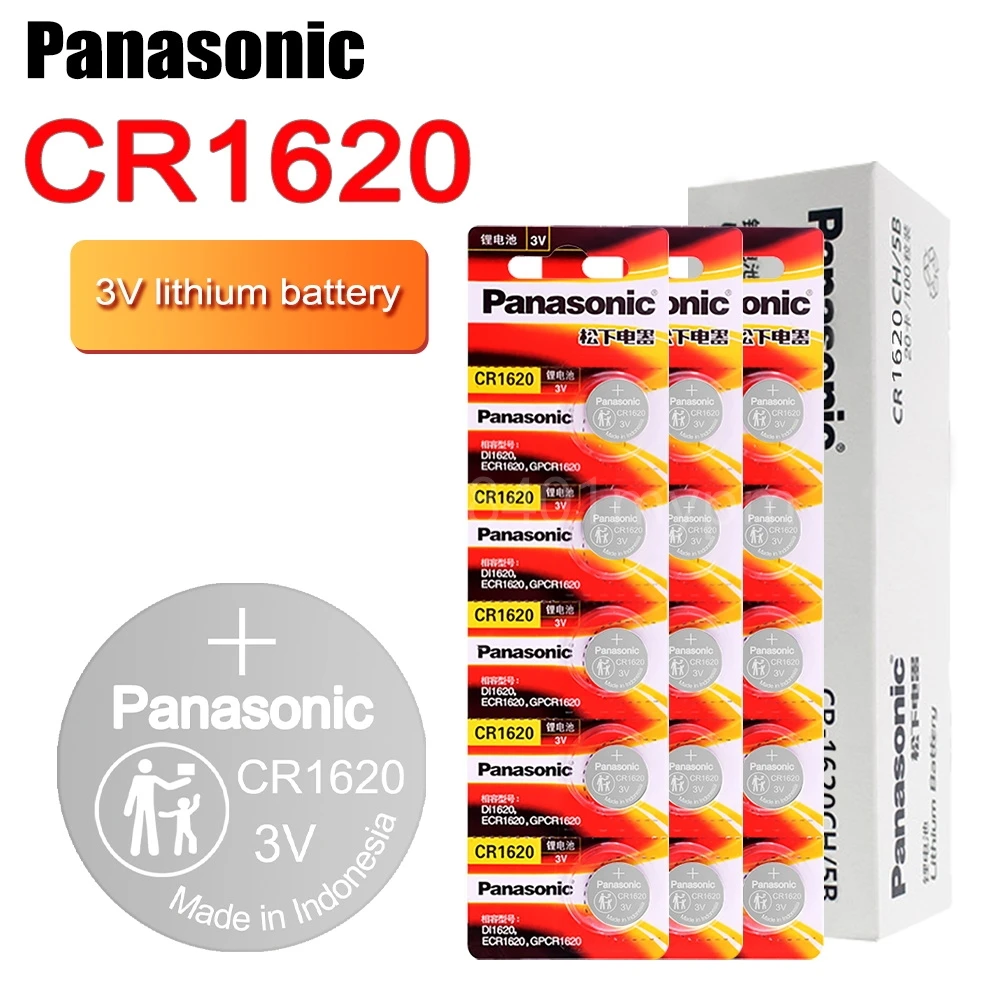 

PANASONIC Original CR1620 Button Cell Battery 3V Lithium Batteries CR 1620 for Watch Toys Computer Calculator Control