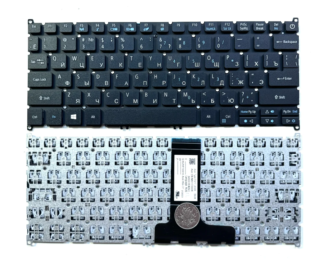 Клавиатура для ноутбука с ксено-русской раскладкой Acer TravelMate B117 N16Q9 Aspire ES1-132 ES1-132-C37M