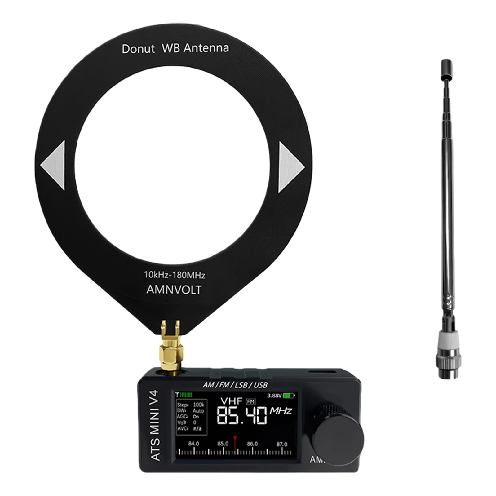 Портативное AMFM-радио AMNVOLT V4 ATS MINI с усилителем для наушников и 1,9-дюймовым IPS-экраном для прогулок, походов и кемпинга (art.: 3920daaf53de8) - 3920daaf53de8