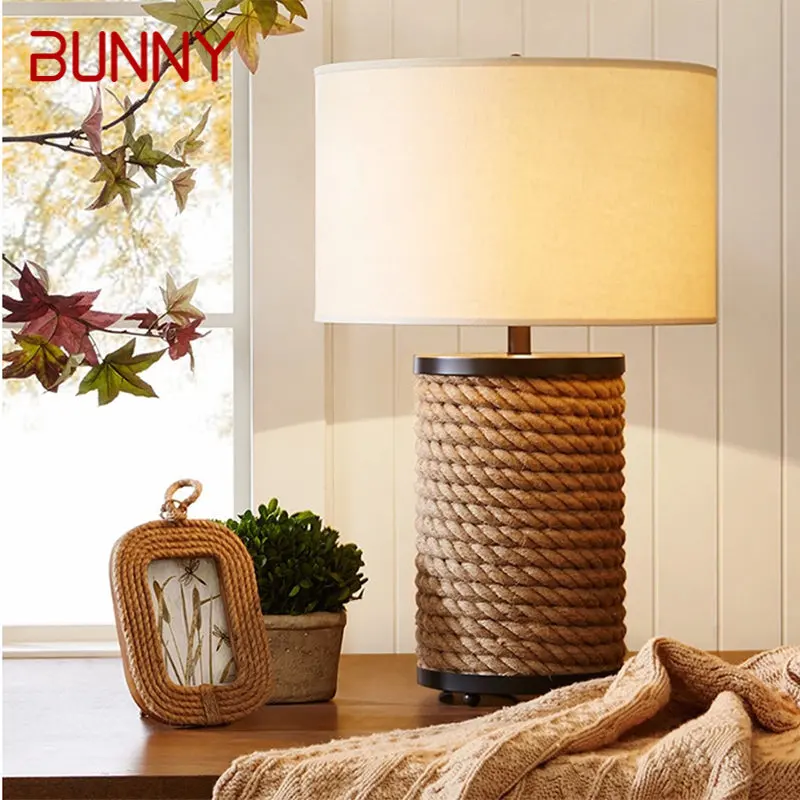 

BUNNY Contemporary Dimming Table Lights LED Creative Rope Simple Bedside Desk Lamp for Decor Home Living Room Bedroom