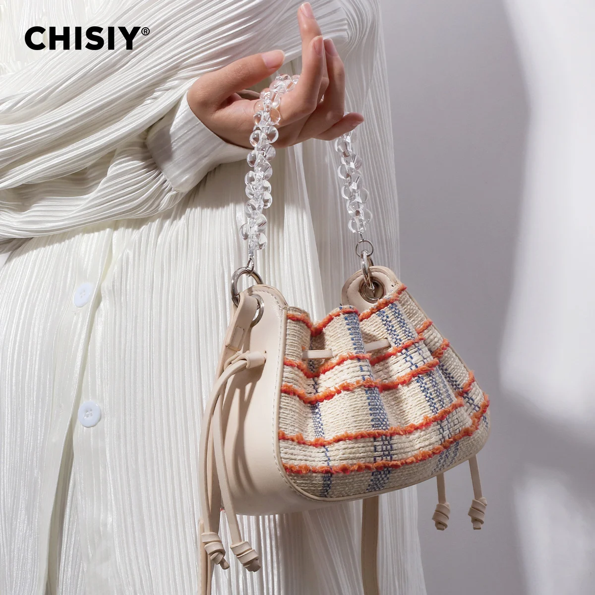 Оригинальная Складная Сумка Через Плечо Chisiy Mini-Sumka Ручной Работы В Синюю Полоску