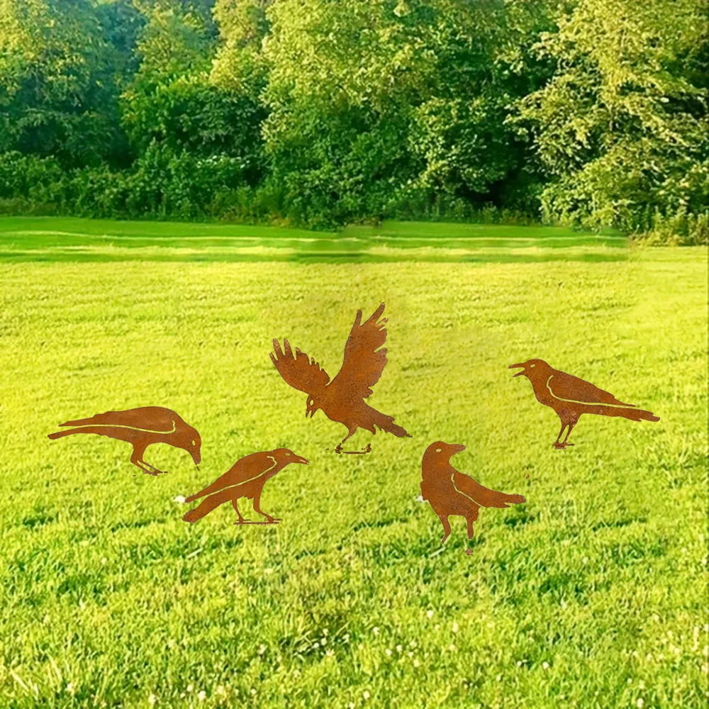 Очаровательный уличный металлический декор в виде птиц – добавление ржавого