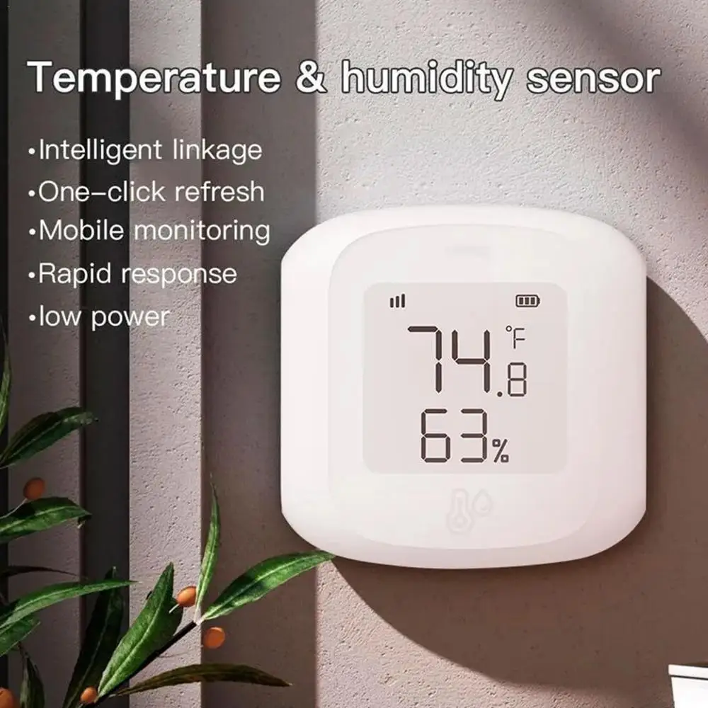 

Tuya Temperature Humidity Sensor For Zigbee Lcd Display App Remote Control Thermometer Hygrometer Support Alexa H9t4