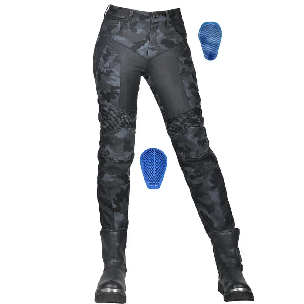 Женские защитные брюки для езды на мотоцикле камуфляжные из силикагеля с 4