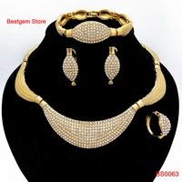jewelry set for women crescent shape necklace earrings nigeria bride wedding jewelry beautiful banquet party accessories