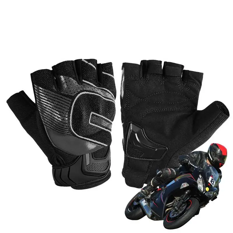 

Motorcycle Riding Gloves Non-Slip Breathable Motorbike Gloves Fingerless Motorcycle Gloves Touchscreen Biker Gloves With Gel