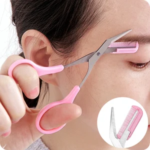 1pcs Eyebrow Trimmer Scissors Comb Facial Hair Removal Grooming Shaping Trimmer Scissor Eyebrow Cutt in Pakistan