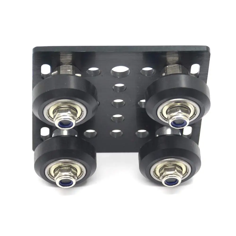 

3D Printer Parts with Plate for 2020 Aluminum Profile 3D Printer Parts for CNC Kossel Black Wheel