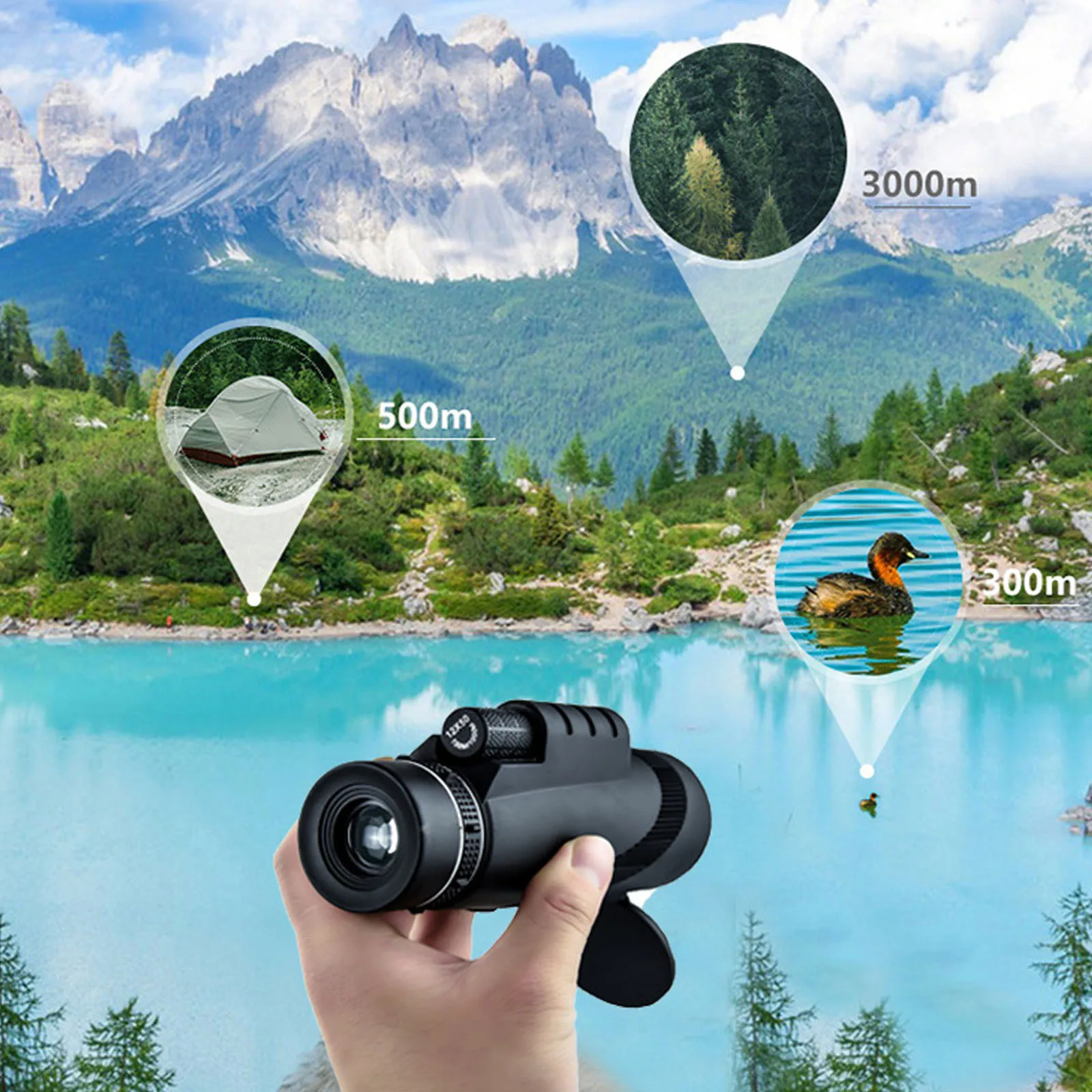 

40x60 Zoom Monocular Telescope Clear Weak Night Vision Pocket Telescope With Smart Phone Holder For Camping Scope Binoculars