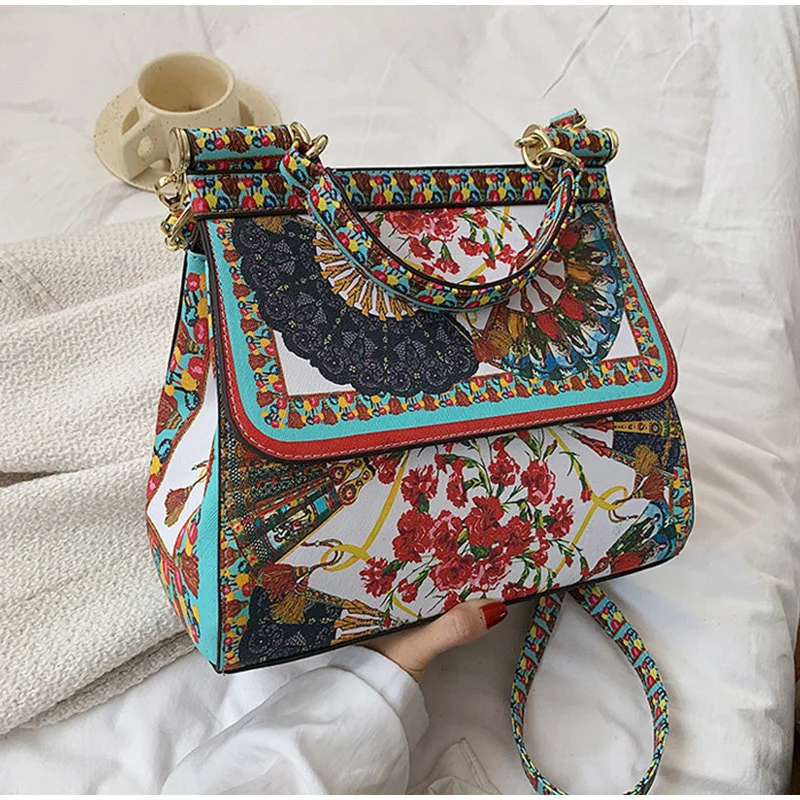 

Женская сумка на плечо с регулируемым ремешком, брендовая дизайнерская модная сумка с рисунком, Женская Повседневная вместительная сумка 2023, новинка 2023