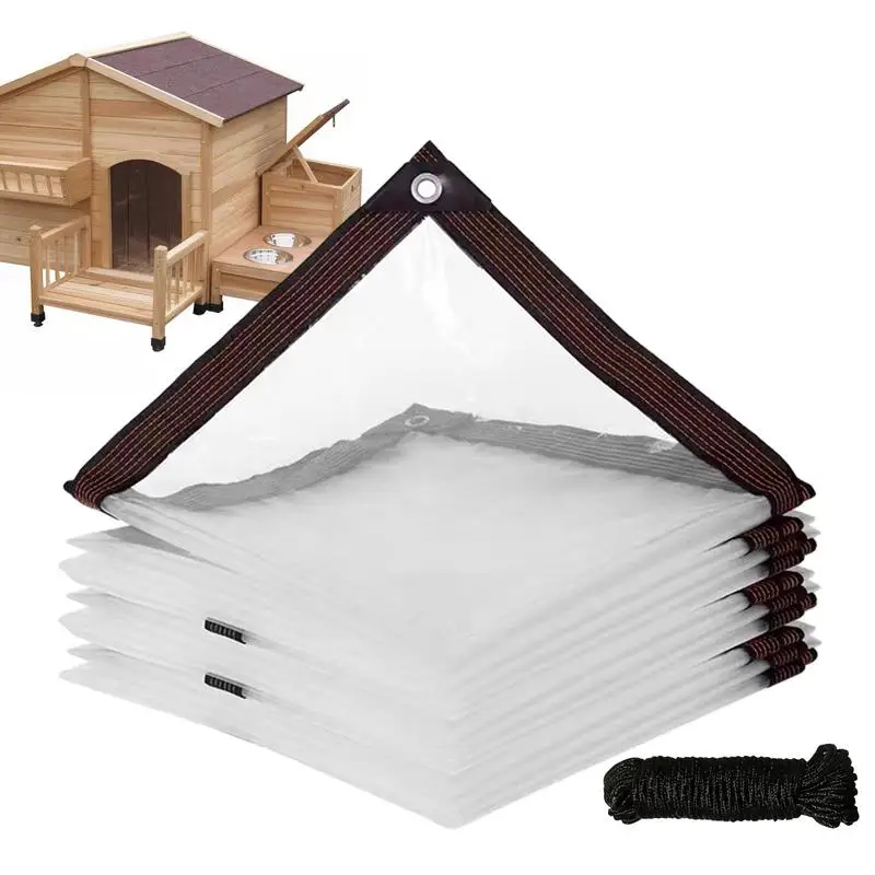 

Waterproof Tarp Reinforced Transparent Tarps With Grommets For Fixing Rainy Days For Greenhouse Garden Porches Decks Barns