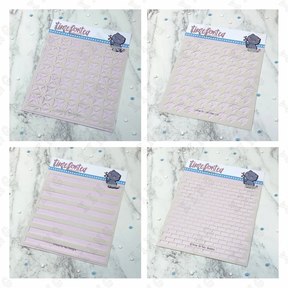 

New Boho Tiled Wall Houndstooth Stripes Layering Stencil Diy Paper Card Scrapbooking Coloring Diary Album Craft Drawing Template