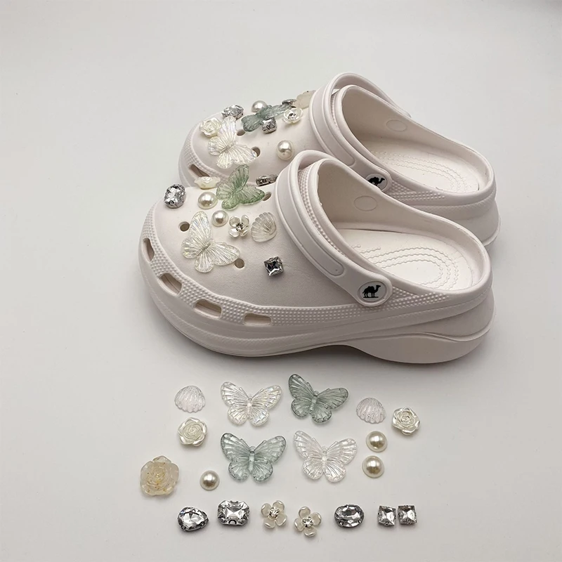

13Pcs/20Pcs Vintage Designer Charms DIY Shoe Buckle Fashion Flower Butterfly Girls Shoe Decorations Women Elegant Clogs Quality