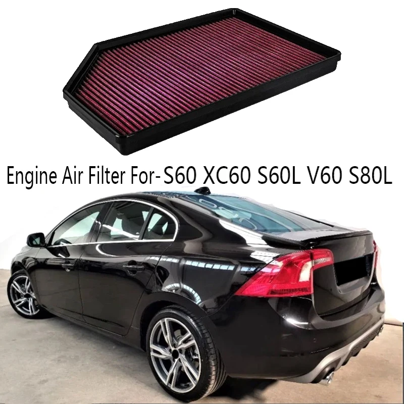 

1 Piece Car Engine Air Filter Air Intake Washable Filter For S60 XC60 S60L V60 S80L