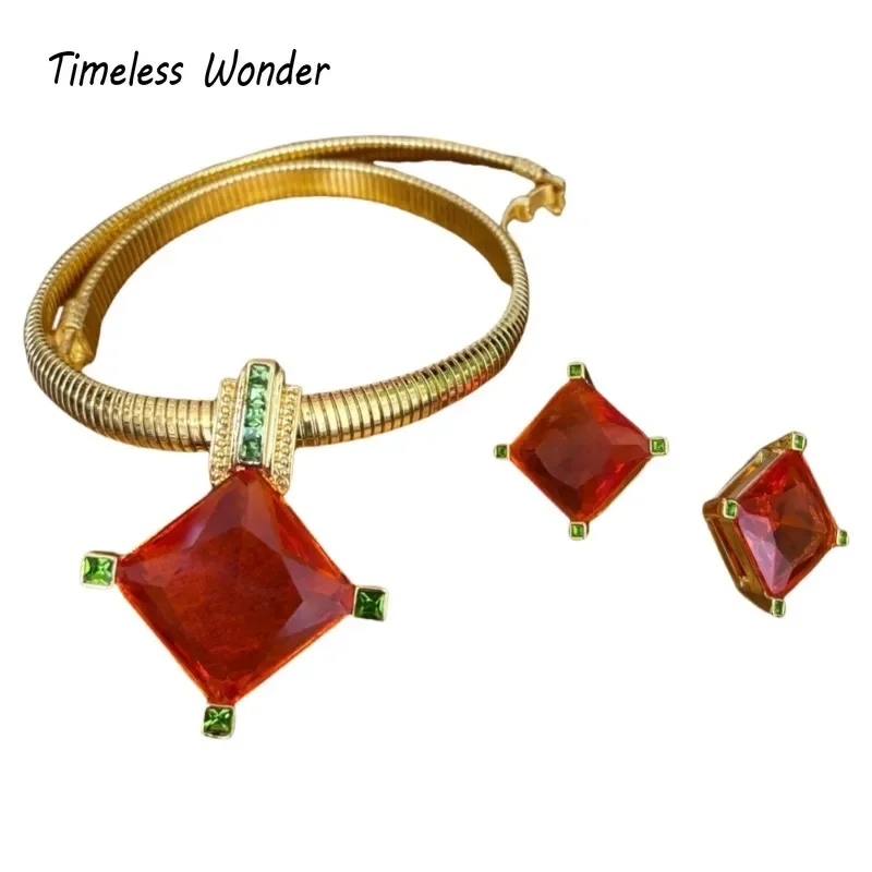 Комплект из колье и серёг в виде змеи с кристаллами