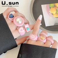 u sun cute rings for women aesthetic and teen girls fashion tranding rings pack set bulk whole sale sweet rings for girls gift