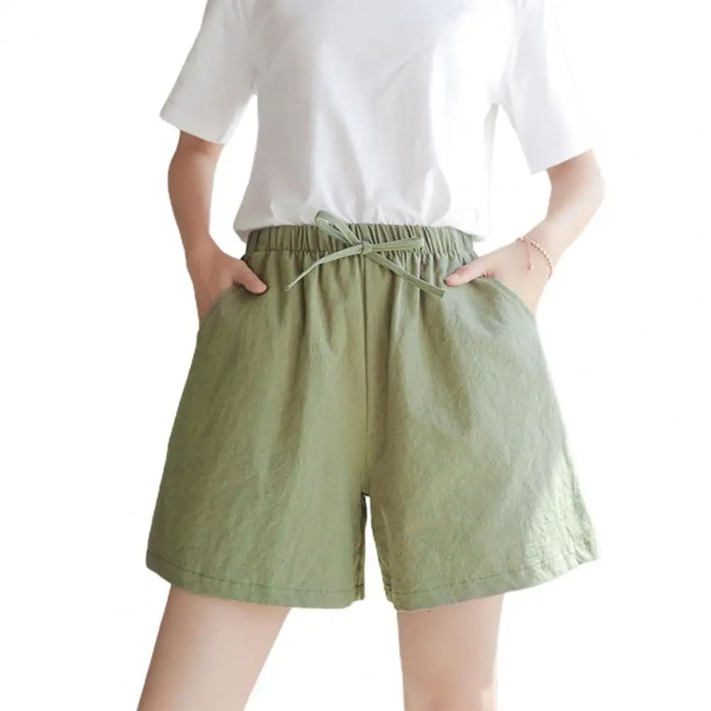 

2022 New Summer Casual Cotton Linen Shorts Women Home High Waist Shorts Fashion Short Pants Streetwear Women's Shorts Khaki