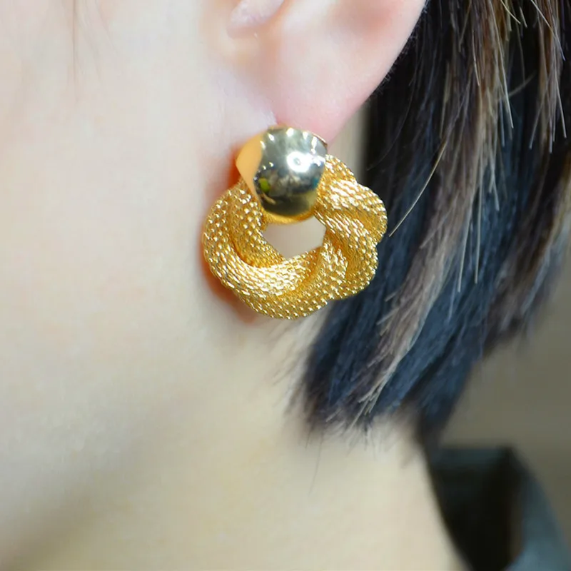 Женские ажурные серьги 2022 модные в стиле ретро металлические несколько колец для