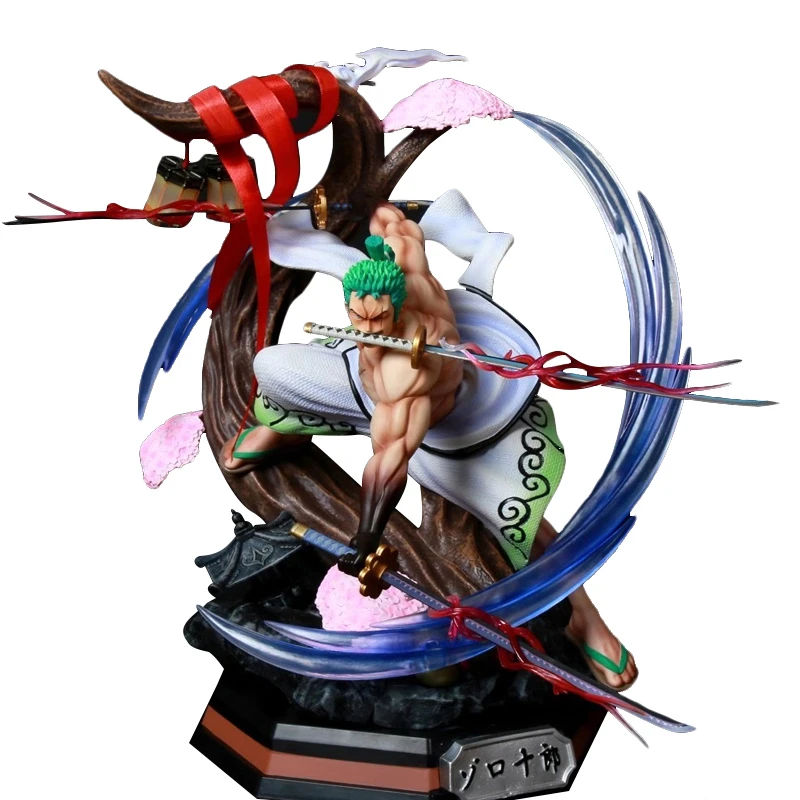 

One Piece GK Kimono Roronoa Zoro Santoryu Battle Statue 39cm Anime Action Figure Model Collection Toys Figma 26cm