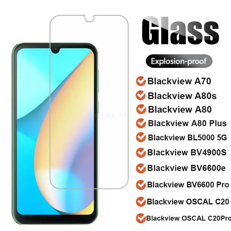 Стекло на Blackview A85 A80s Plus A52 90 70 BL5000 BV4900 s BV6600 e Pro, закаленное стекло для осциллографа Blackview C20 Pro C60 C80, 2-1 шт.