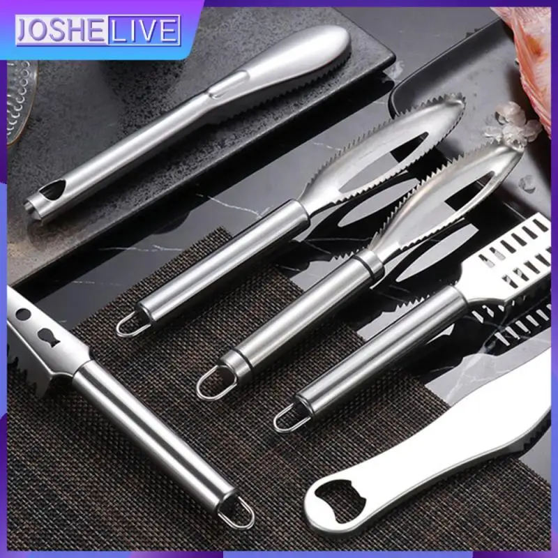 

Fish Scaler Portable Fish Scaler Tool Fish Scales Skin Remover Knife Fishing Scale Brush Seafood Tools Stainless Steel Scraping