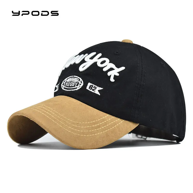 

New NEWYORK Worn Cotton Washed Baseball Hat 3D Letter Stereoscopic Embroidery Duck Tongue Dad Caps Outdoors Travel Hats