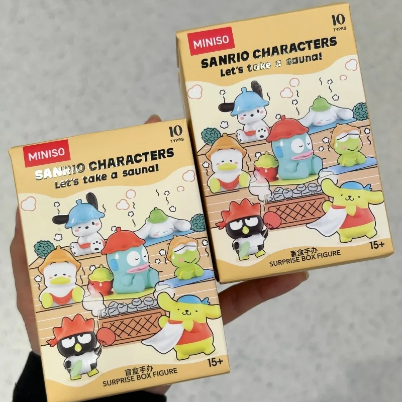 Miniso Sanrio Let'S Take A Sauna Series слепая коробка куклы игрушки Cinnamoroll Pompompurin модная кукла