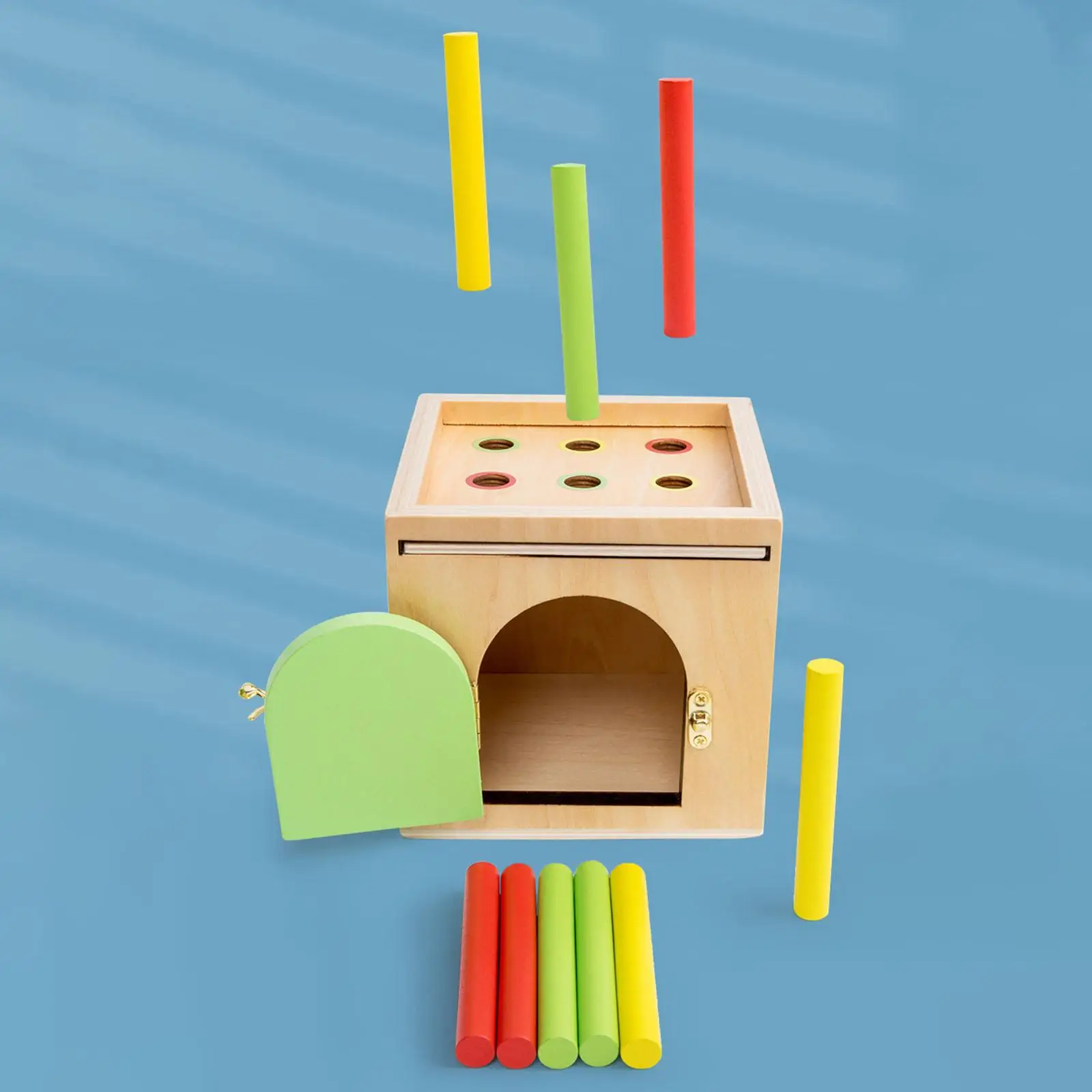 

Material Object Permanence Box Sorting Shape Sorter for Children Toddler