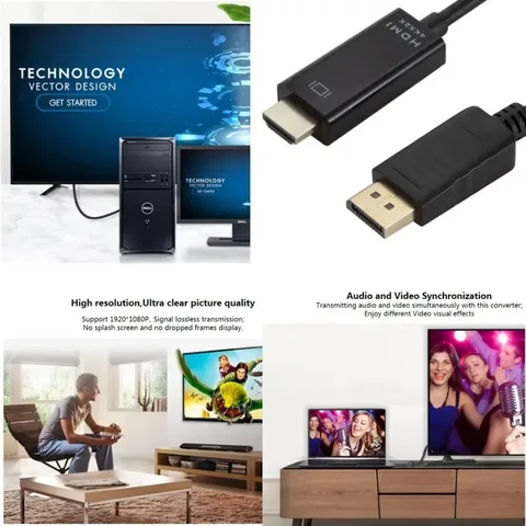 4K DP-HDMI-совместимый кабель-конвертер DisplayPort Display Port к HDMI-видео-аудиокабель-адаптер для ПК, ноутбука, HDTV-проектора