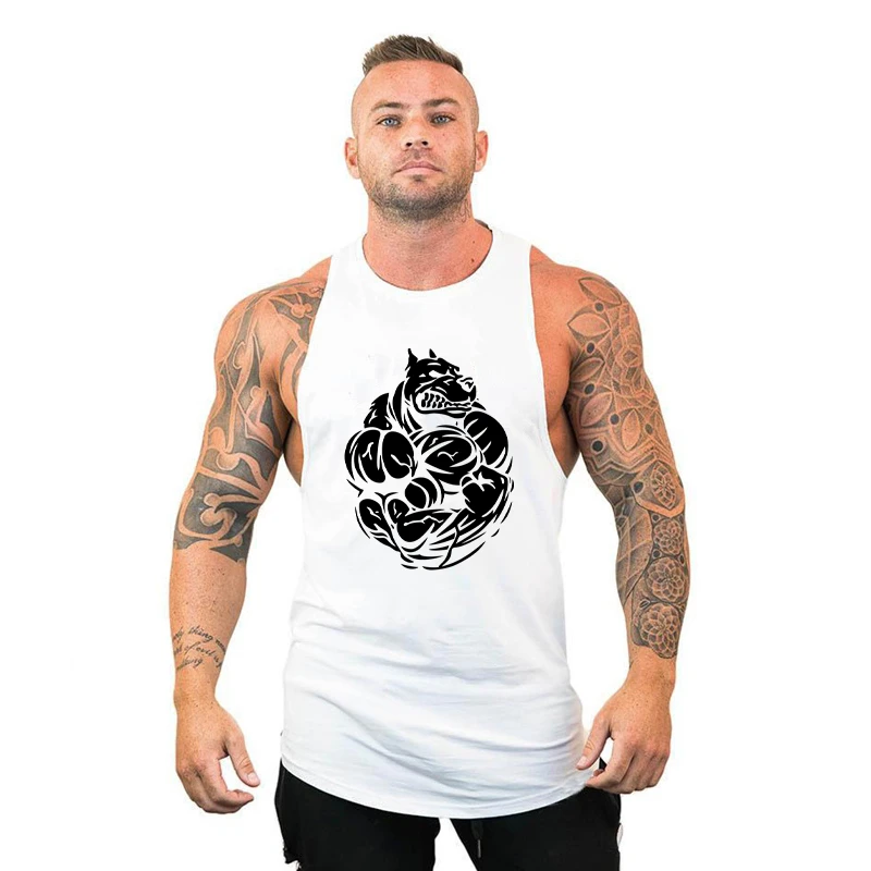 

Спортивный дышащий хлопковый Быстросохнущий жилет, мужская майка без рукавов для фитнеса, свободная одежда, спортивная одежда для трениров...