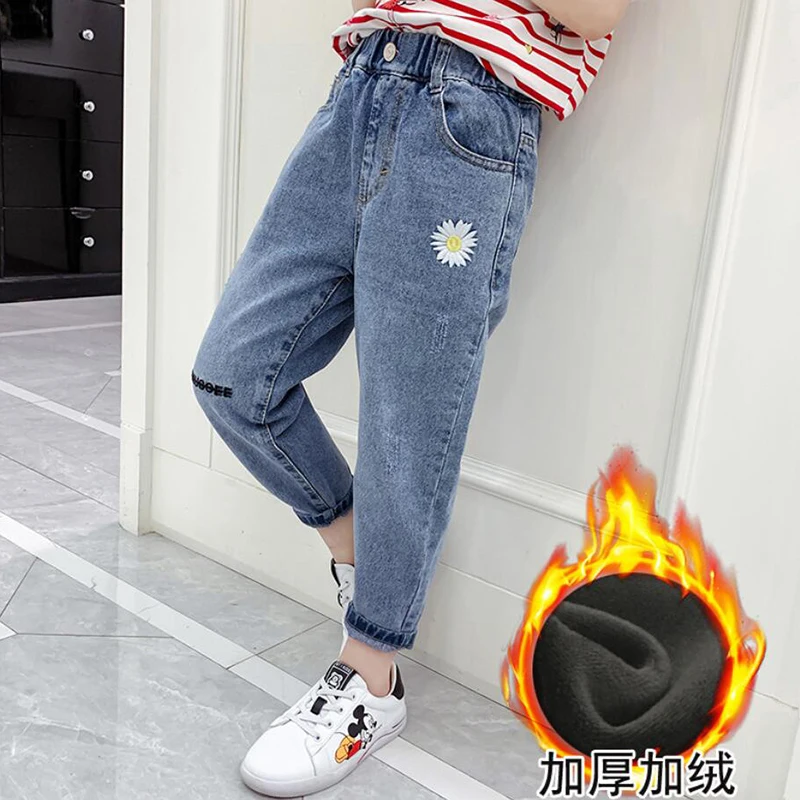 

Spring Winter Children Kids Girls Jeans Denim Pants Girls Casual Pencil Pants Harem Trousers New 2022 Clothing