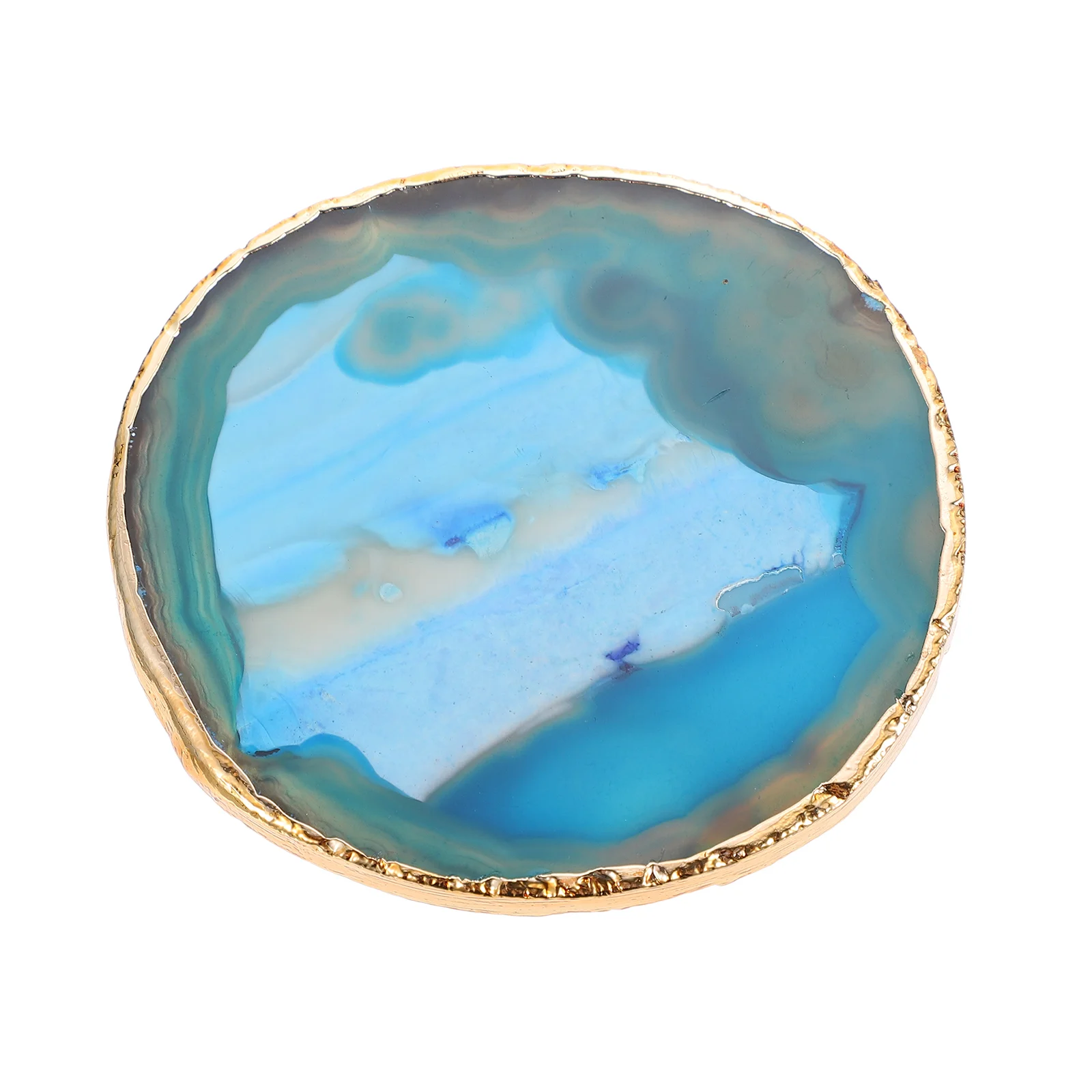 

Agate Coasters Cup Coaster Mat Natural Ornament Drinks Stone Oval Gemstone Sliceceramic Holder Desktop Gold Platedpurple