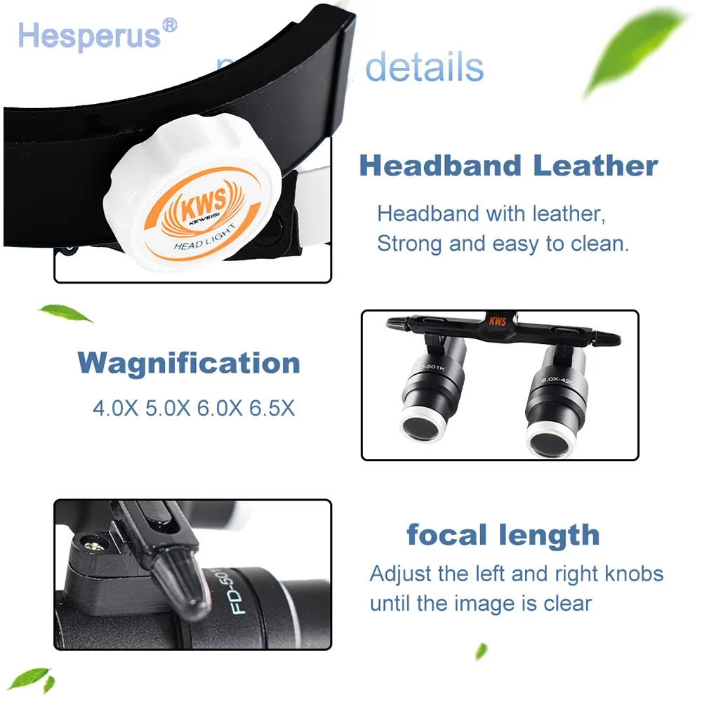 KWS FD-501k-1 6 0-кратная лупа-лупа и проводная фара KD-203AY-6