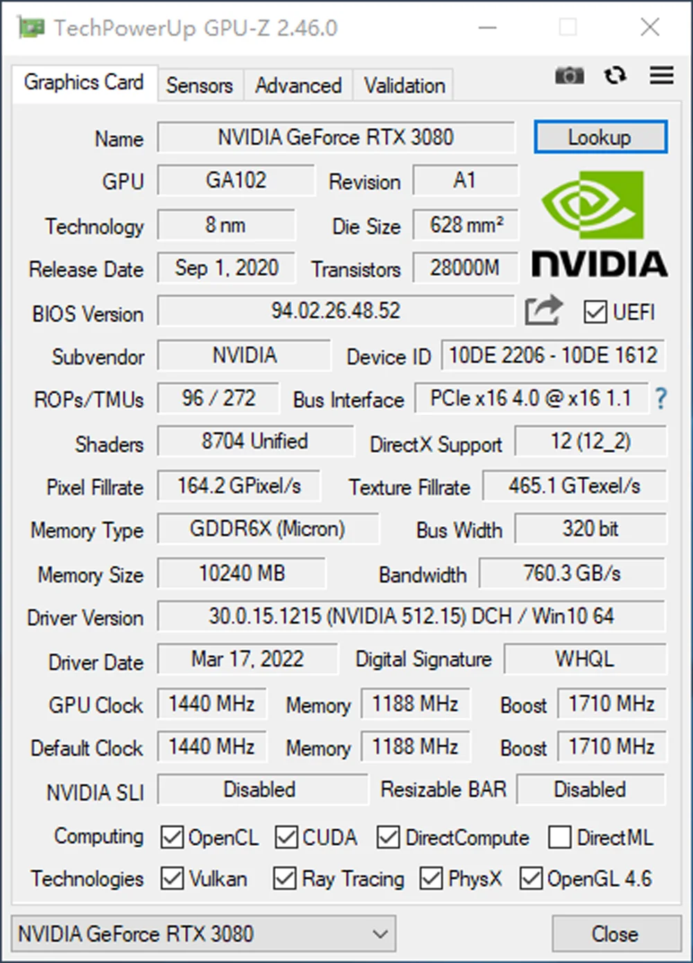 Mllse RTX3080-10G-игровая видеокарта GDDR6X 1440 бит 8 + контактов 1710-3080 МГц 19 Гбит/с DirectX 12 rtx для