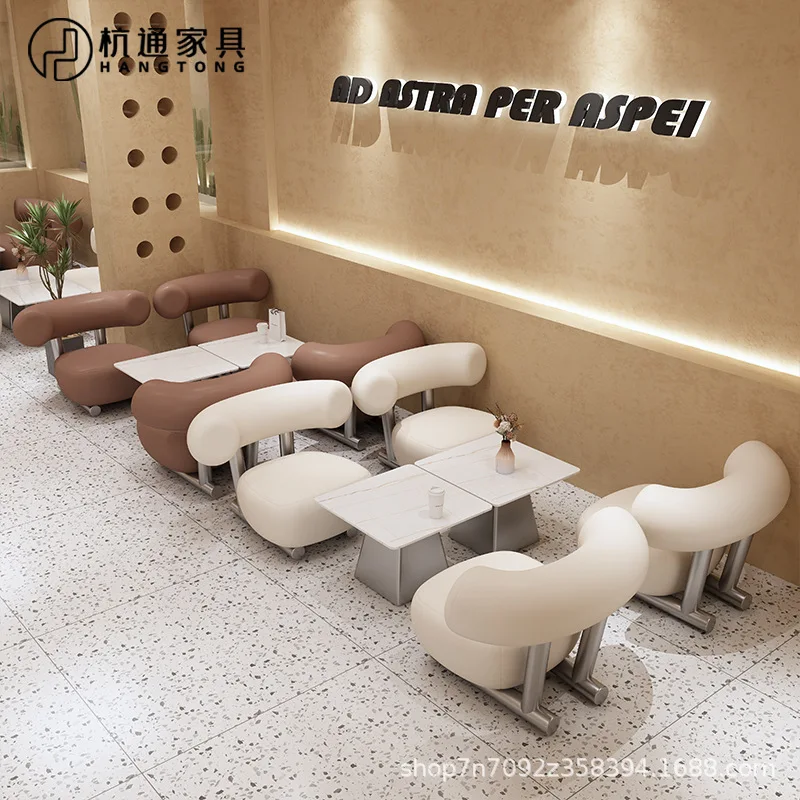 

C0036 Internet celebrity milk tea shop coffee shop leisure sofa combination cream wind cake shop dessert shop negotiation recept