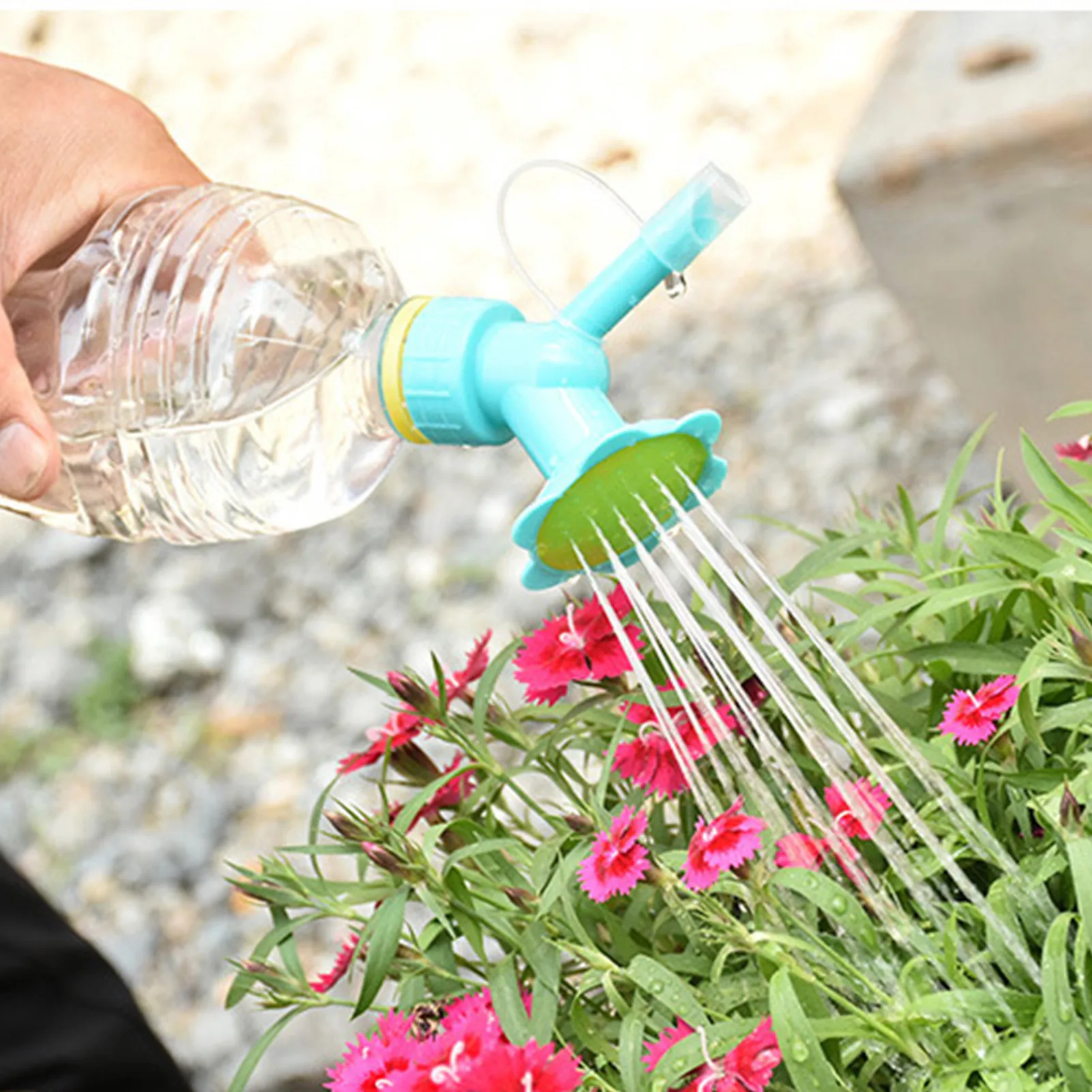 Спринклер для бутылки с напитками двойной головкой инструмент полива сада -