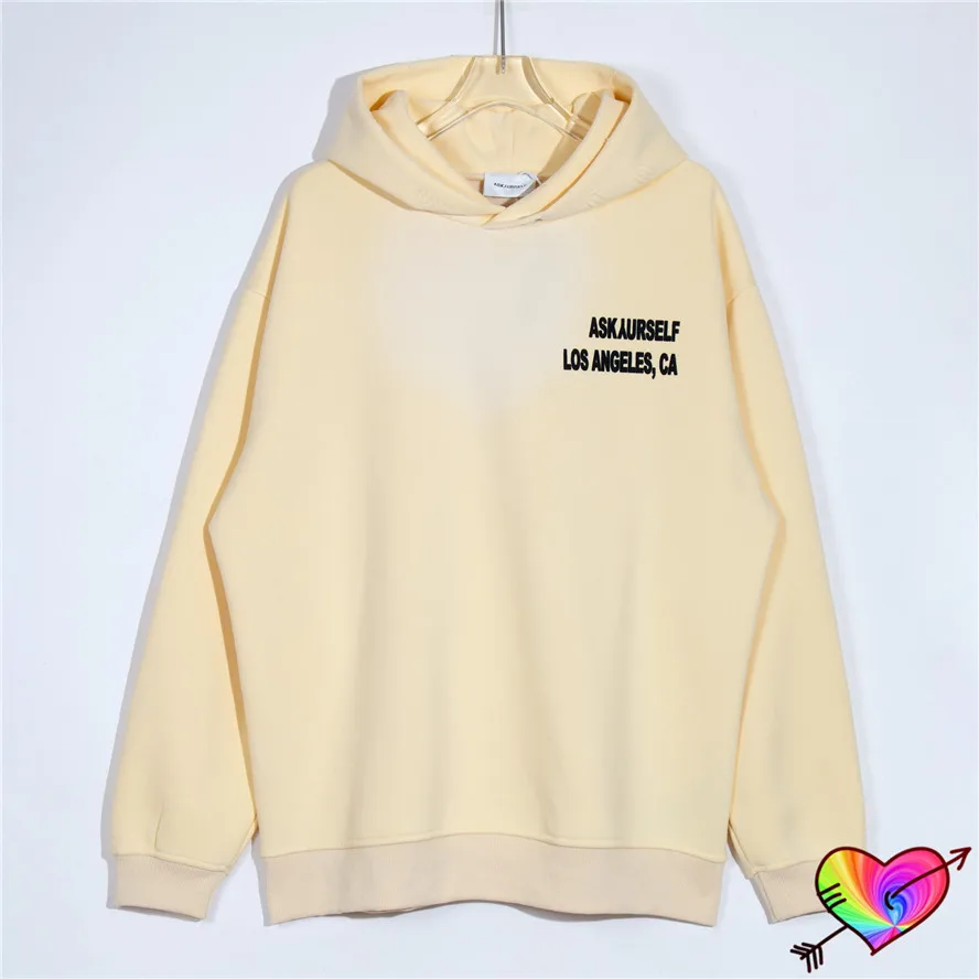

Wash Yellow Askyurself Team Hoodie 2022 Men Women 1:1 Destroyed Neckline Askyurself Hoodie High Street Oversize ASK Sweatshirts