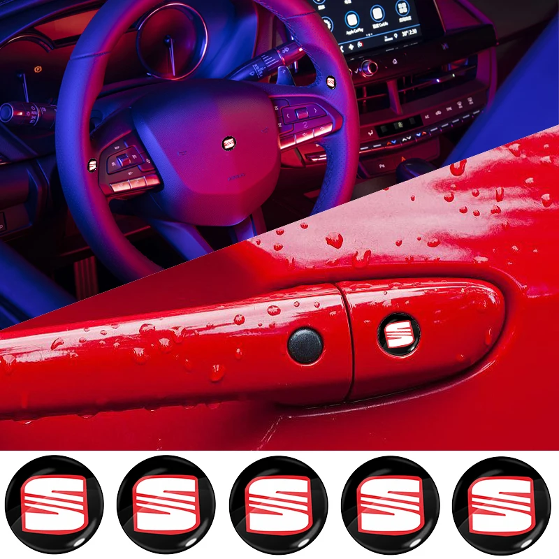 

10/50pcs Car PVC Steering Wheel Window Center Control Button Shape Stickers for Seat FR Leon Mk3 5f Lbiza Altea6j Alhambra Arona