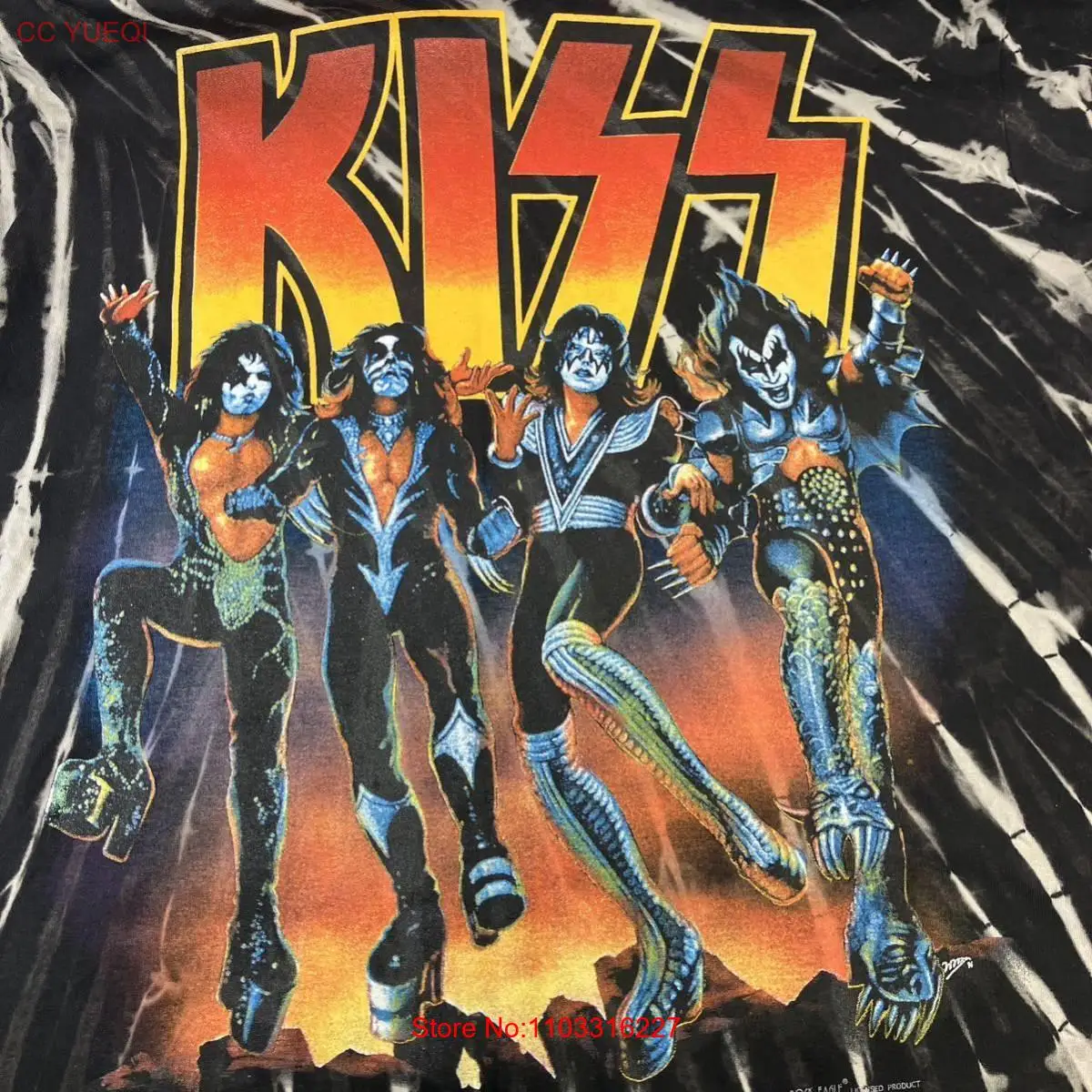 Мужская футболка 90S 90 Kiss Band винтажная размер L Rock T 1998 авторское право