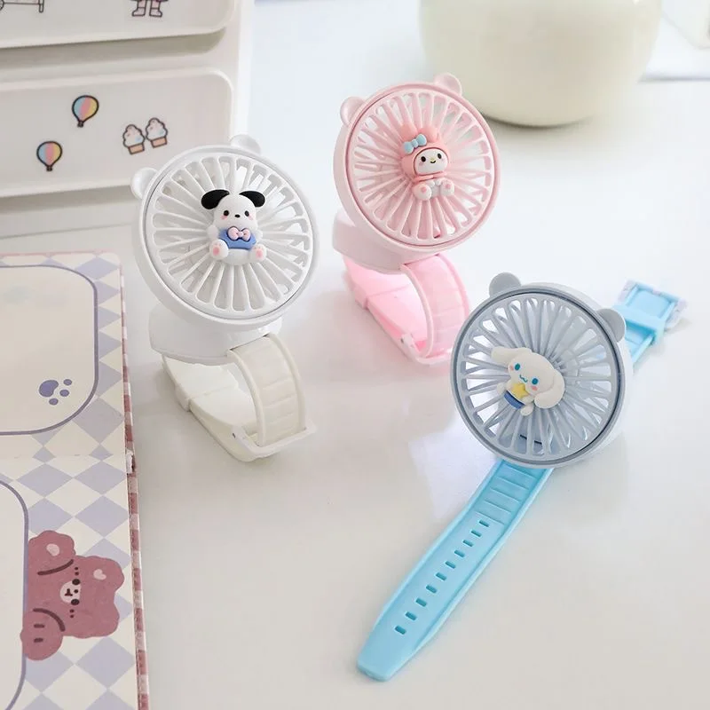 

Милый Sanrio аниме Kawaii Cinnamoroll моя мелодия Почтовый браслет мультфильм тихий веер Usb летние портативные часы веер девушка подарок
