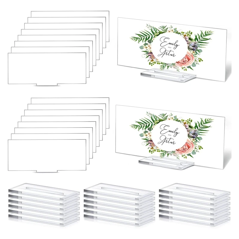 

270F прямоугольный акриловый чистый Свадебный Настольный знак с нижним держателем, Набор принадлежностей для дома, праздника, вечеринки, обеденного стола, Декор