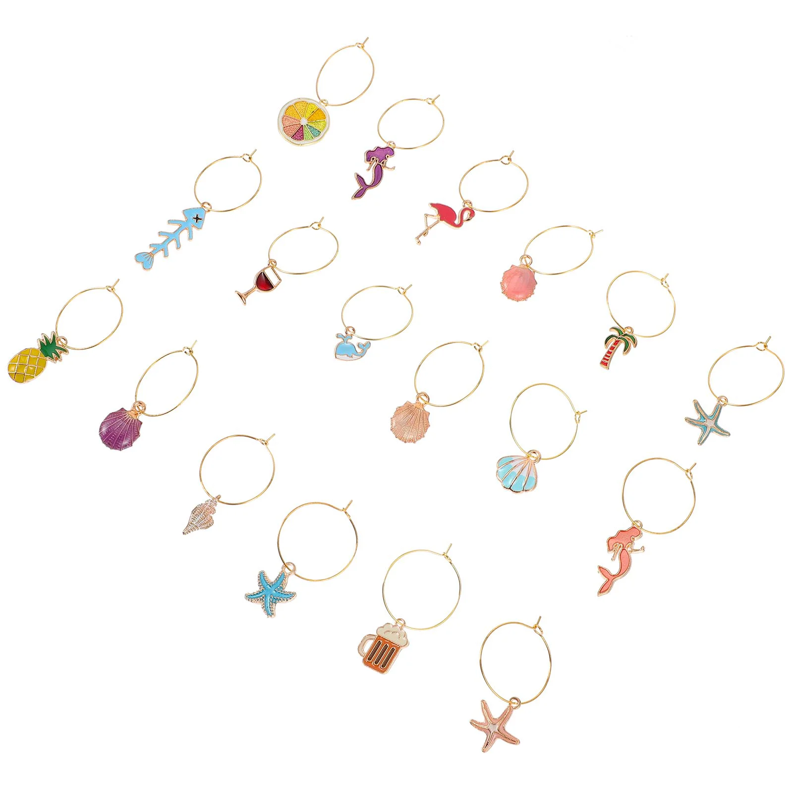 

Charms Markers Tags Drink Rings Decors Identifiers Marker Beach Charm Identification Party Glasses Drinking Label Cocktail Stem