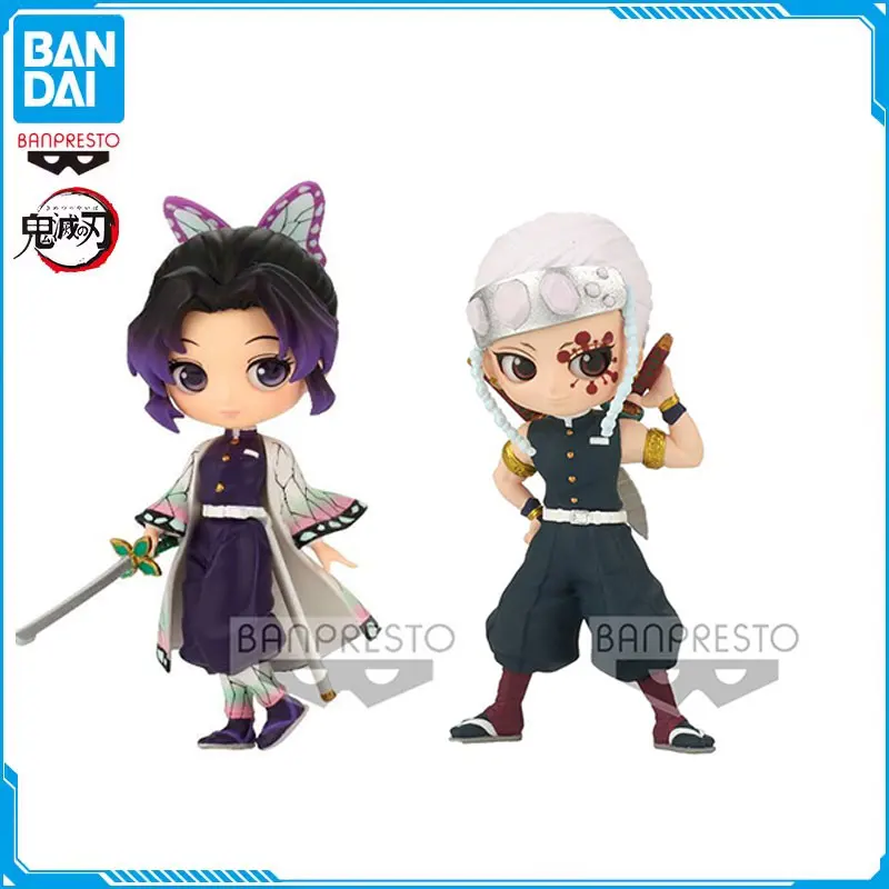 

Genuine Anime Demon Slayer Figure Kochou Shinobu Kanroji Mitsuri Uzui Tengen Q Posket Series Action Figures PVC Model Toys Gift