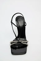za rhinestone stiletto square toe sandals 2022 summer womens high heels design sense chain stiletto open toe fashion sandals