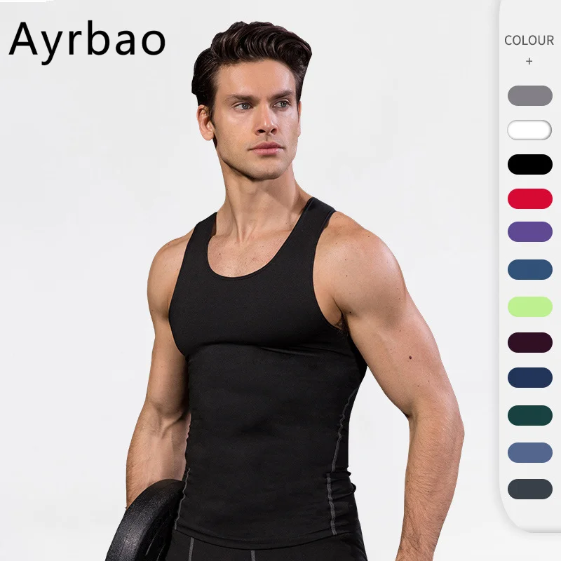 

Ayrbao Sports Undershirt Men's Training Tight Undershirt Basketball Fitness Running Quick Dry Breathable Shirt