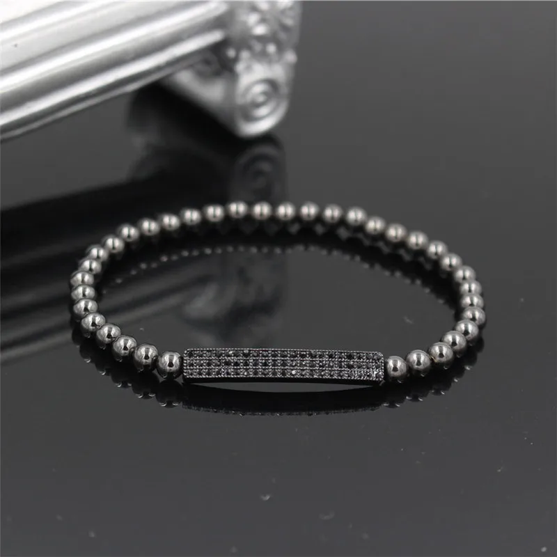 

Handmade Braiding Bracelet Women Lnlay Zircon Luxury 5mm Copper Bead Stone Beaded Charm Adjustable Men Trendy Bracelet Jewelry